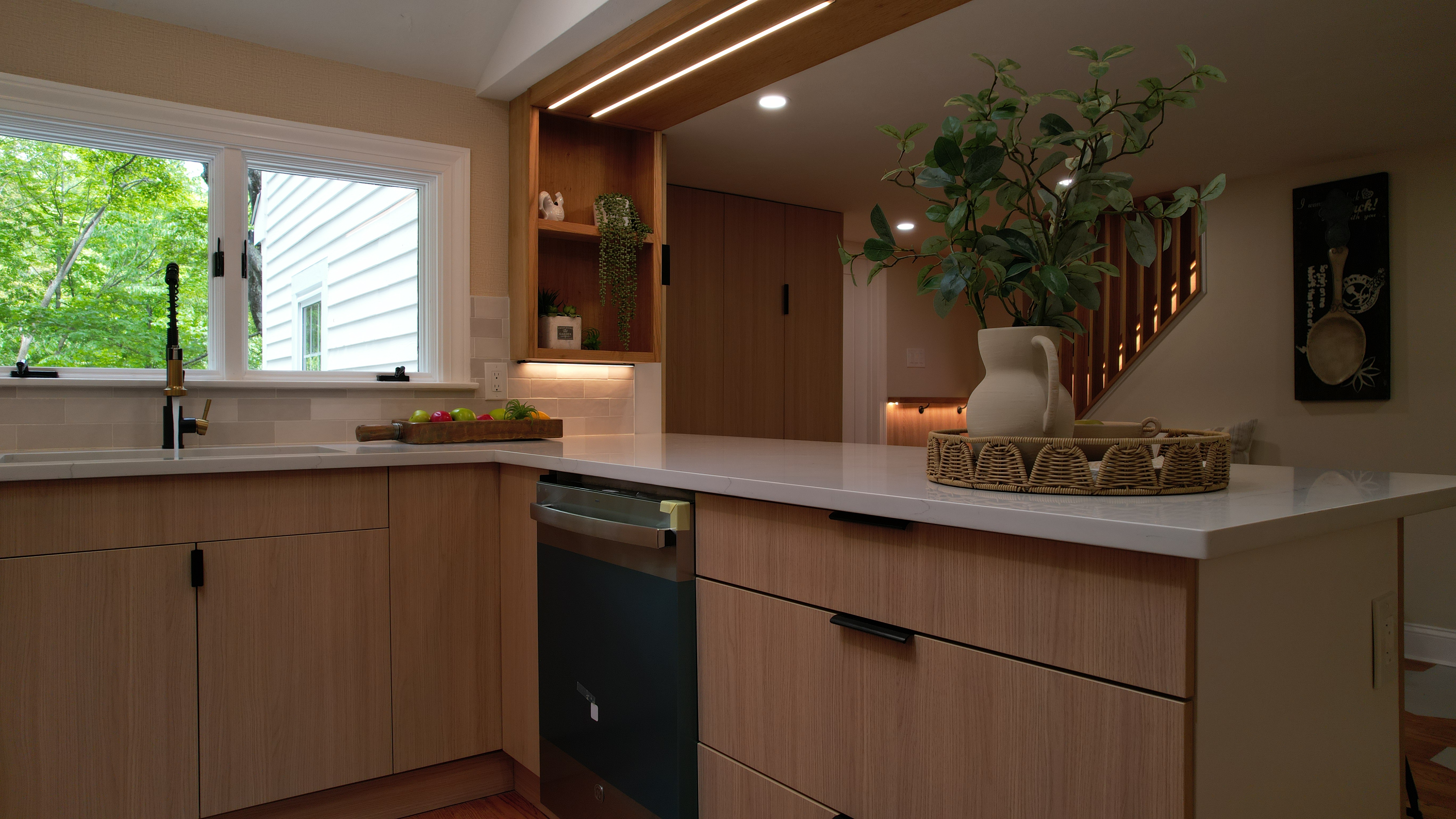 Framingham custom kitchen island and window