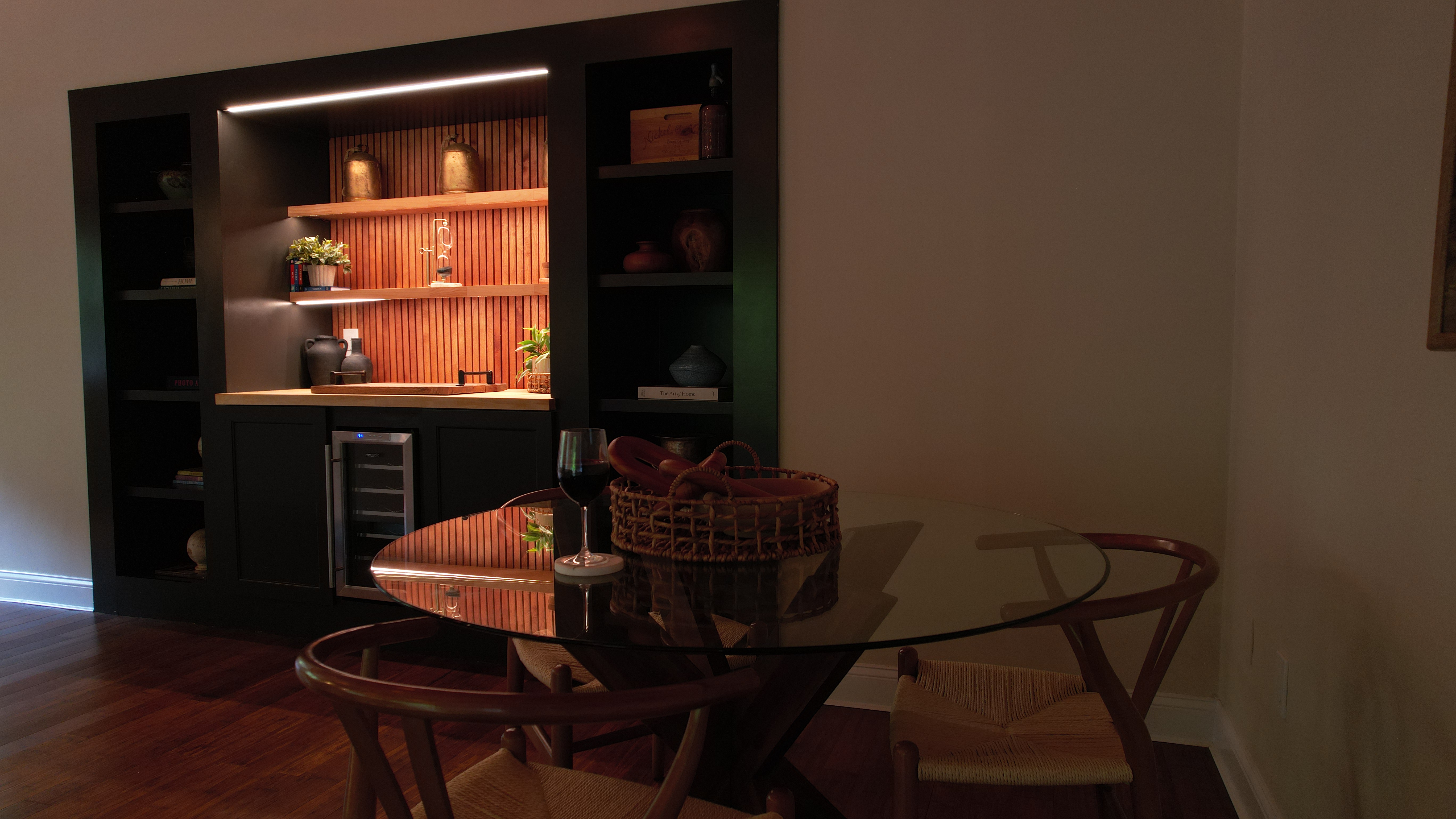 Custom bar detail at 616 Grove St
